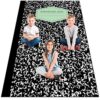 SmoothNovelty 8.2 x 5.9 ft Large Classroom Rug Carpet Composition Book Carpet Black and White Composition Notebook Educational Area Rug for Room Nursery Seating Decor for Teaching and Playroom