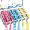 smseace 340PCS Heat Shrink Bullet Connectors Assortment Kit 22-10AWG Waterproof Bullet connectors Heat Shrink Female&Male Terminal for Automotive Boat Stereo Industrial Equipment