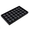 SM SunniMix Jewelry Display Tray Featuring 28 Insert Cups Gemstone Organizer Jewel Holder Display Case Insert Low Profile Alloy, Inner Ring Textured Style, Small Size, 28 Pieces With Tray, Black