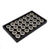 SM SunniMix Jewelry Display Tray Featuring 28 Insert Cups Gemstone Organizer Jewel Holder Display Case Insert Low Profile Alloy, Inner Ring Textured Style, Small Size, 28 Pieces With Tray, Gold