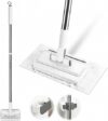 Snap Grip Mini Mop with 50 Inch Adjustable Handle, Hands Free Flat Mop for Wet and Dry Cleaning, Wall Cleaner Mops with Wall Hook for Kitchen Bathroom Corners Windows and Small Spaces