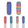 SnapMorph1.0 Little Ouchies Fidget Toys，3D Printed Spiky Grippie Stim Keychain Fidget Toy for Stress Relief & Focus, 2PCS Purple+Candy