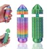 SnapMorph3.1 Little Ouchies Fidget Toys - Long-Lasting Spinning Pain Stim Toy for Anxiety & Stress Relief, Fidget Toys for Adults Teens, Pain Relief Fidget Tool, 2PCS Green+Colorful