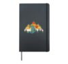 Snowboarding Retro Sunset Forest Freestyle Funny Snowboard Hardcover Journal, Black