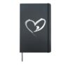 Snowboarding Snowboard Vintage Heart Hardcover Journal, Black