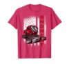 Snow Groomer Cool Snowcat Winter Sport US Flag T-Shirt, Men, Red Heather, Small