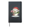 Snowman with Candy Cane Hardcover Journal, Black