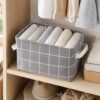 SNSLXH Slim Foldable Linen Storage Bin, Tucked Within Storage Box For Chaotic Bits Storing