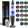Soarling 17 Colors LED Liquid Motion Lamps 13.5 Inch Small Color Changing Lamp Red Relax Night Light for Adults Kids Teens Sensory Mood Nightlight Mini Aesthetic Table Lamp for Bedroom Home Decor