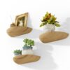 SoaShower Floating Shelves for Wall, Half Round Wood Wall Shelves,9.84 Inch