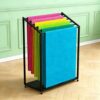 SOBS Rolling Yoga Mat Storage Rack, Metal Vertical Hanging Exercise Mat Holder Cart with Wheels, Freestanding Mat Organizer for Yoga Studio Gym Fitness Room