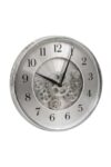 SODEF 13.8 in Silver Rotating Gear Wall Clock with Central Frame Modern Design Plastic Case