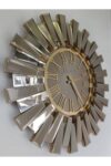 SODEF Decorative Wall Clock 27.6 in Diameter Gold Bronze Finish MDF Frame with Roman Numerals and Mirror Accents - Modern Design for Living Room, Office, Home Decor - Silent Sweep Movement