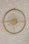 SODEF Gold Deluxe Glass Scandinavian Modern Decorative Wall Clock 25.6 x 25.6 in Large Size Metal Quartz Movement Silent Operation for Living Room Home Decor Gift Idea - Gold