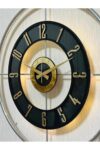 SODEF Large Illuminated Metal Wall Clock 23.6 x 31.5 in Real Glass Modern Scandinavian Design Chrome Powder Coat Silent Operation Battery Powered Decorative Timepiece - ChromeGray-Clear-Black-Gold