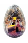 SODEF Lighted Egg Glass Terrarium for Nurse or Doctor, 'Glad You Exist' Design, Preserved Purple Flowers, Decorative Accent, Street Lamp, and Desk Decor, 7.1 x 8.7 in
