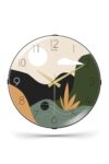 SODEF Modern Decorative Wall Clock 14.2 in Diameter Silent Mechanism Plastic Case with Large Glass Face for Living Room Office Home Decor Battery Operated - Navy Blue