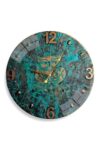 SODEF Vintage Glass Wall Clock 15.7 in Diameter Retro Design with UV Printed Tempered Glass for Living Room and Office Wall Decor - Görsel
