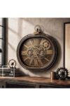 SODEF Zalone Bronze Rotating Gear Wall Clock with Roman Numerals | Plastic Casing | Industrial Steampunk Office Gift | 20.9" W x 2.8" D x 20.5" H - Antique Bronze
