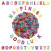Soeoy 12mm Large Letter Beads Colorful Plastic A-Z Mixed Alphabet Shape Beads for DIY Jewelry Making Kit Friendship Bracelet Key Chain and Educators to Learn Letters (Color, 400 Pcs)