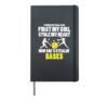 Softball Dad Girl Stole My Heart Stealing Bases Fathers Day Hardcover Journal, Black