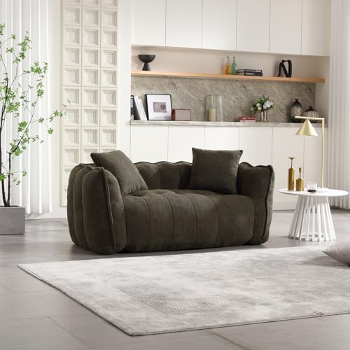 Soft beanbag Chair with high Resilience Foam for Two People. The Comfortable Square Recliner Sofa is Ideal for Family Members and Friends Engaged in Games, Reading, Watching TV