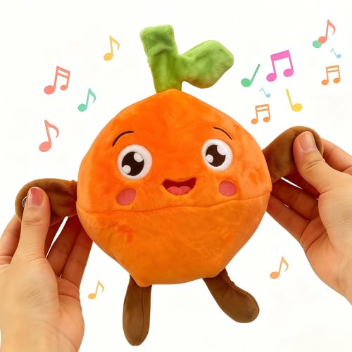 Soft Plush Musical Sensory Toy - Funny Parent Child Interactive Plush Toy with Sounds, Dual Mode Skin Touch Activated Educational Sound Doll, Fruit Style Gift for Baby Kids Boys Girls All Ages