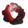 Soft Red Black White Abstract Chiffon Scrunchies for Women