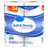 Soft & Strong Premium Toilet Paper, 2-Ply, 6 Mega Rolls, 380 Sheets per Roll, Bath Tissue for Home & Office