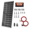 Solar Bifacial Panel Kit, Including high-Efficiency Solar Panels, Z-Shaped mounting Brackets, a smart Solar System Controller, and a PV System Extension Cable Set（1panel