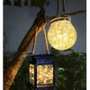 Solar Light Outdoors Waterproof Solar Power Light for Garden Decoration Round/Square Balcony Holiday Lighting (Size : Large ice lamp) (Square)