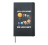 Solar System Planets Space Science Astronomy Kids Toddler Hardcover Journal, Black