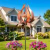 Solar Wind Spinners Outdoor Garden Spinner Solar Spinning Windmill