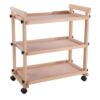 Solid Beechwood Art Cart Storage Organizer with Caster Wheels (3 Floors)