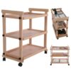 Solid Beechwood Art Cart with Caster Wheels (3–4 Tiers)