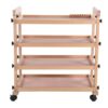 Solid Beechwood Rolling Studio Taboret with Caster Wheels