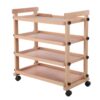 Solid Beechwood Rolling Utility Studio Taboret with Caster Wheels Studio