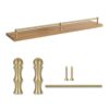 Solid Brass Gallery Rail for Bookshelf, Anti-Tipping Guardrail