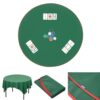 Solid Green Poker Table Cloth, 320gsm Lightweight Waterproof Table Mat with Fastener Tape, Reusable Washable Round Table Cover, 59 Inch Diameter for Poker, Mahjong, Card Games and Board Games