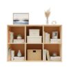 Solid Wood Cube Bookcase, 11x11" Floor Standing Display Shelf Unit (6 Cube)