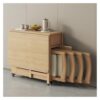 Solid Wood Dining Table Set for 4 with Chairs, Foldable Space Saving Home Kitchen Furniture Room Desk, Extendable Farmhouse Living Room Drop Leaf Table with Wheels/Drawers