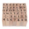 SOLUSTRE Letter and Number Stamps Easy Ink Cleaning 42 Pcs Vintage Wooden Rubber Comfortable Grip for Scrapbooking and DIY Crafting for Pen Pal Letters and Office Paperwork