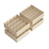 SONGMICS 4 Pack Drawer Organizers, 80 Cells (2x16+2x24), Foldable Dividers, 11.8 x 11.8 x 3.9 Inches, for Socks, Underwear, Ties, Belts, Summer Sand URUS011K01