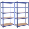 SONGMICS 5 Tier Shelving Unit, Set of 2, 200 x 100 x 50 cm, Load 875 kg (175 kg per level), Heavy Duty Shelf, Adjustable Height Shelf, Garage, Basement, Blue GLR00 50Q02