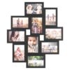 SONGMICS Collage Picture Frame for Ten 4 x 6 Inch Photos, Wall Decor Gallery Frame, 6.8 x 0.6 x 4.8 Inch, Black, KAVI Collection URPF102BZ01