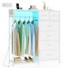 SONGMICS Dresser with Hanging Rod, Closet Organizer with 6 Fabric Drawers