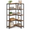 SONGMICS HOME Corner Shelf, 5-Tier L-Shaped or Straight Bookshelf