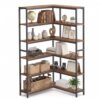 SONGMICS HOME Corner Shelf, L-Shaped Bookshelf, 6-Tier Corner Bookcase
