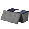 SONGMICS HOME Storage Ottoman, 21 Gallons End of Bench, 15.2 x 30.2 x 15.2 Inches, for Entryway, Living Room, Dark Gray