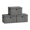 SONGMICS Large Storage Bins with Lids, 3 Pack Foldable Storage Boxes